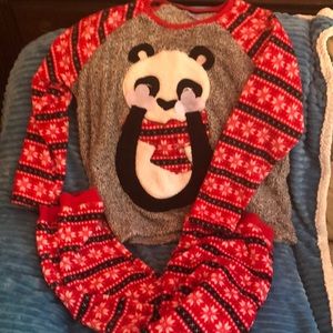 Peek A Boo Fuzzy Panda Bear 3X (22W-24W) Secret Treasures Pajama 2 pc set nice